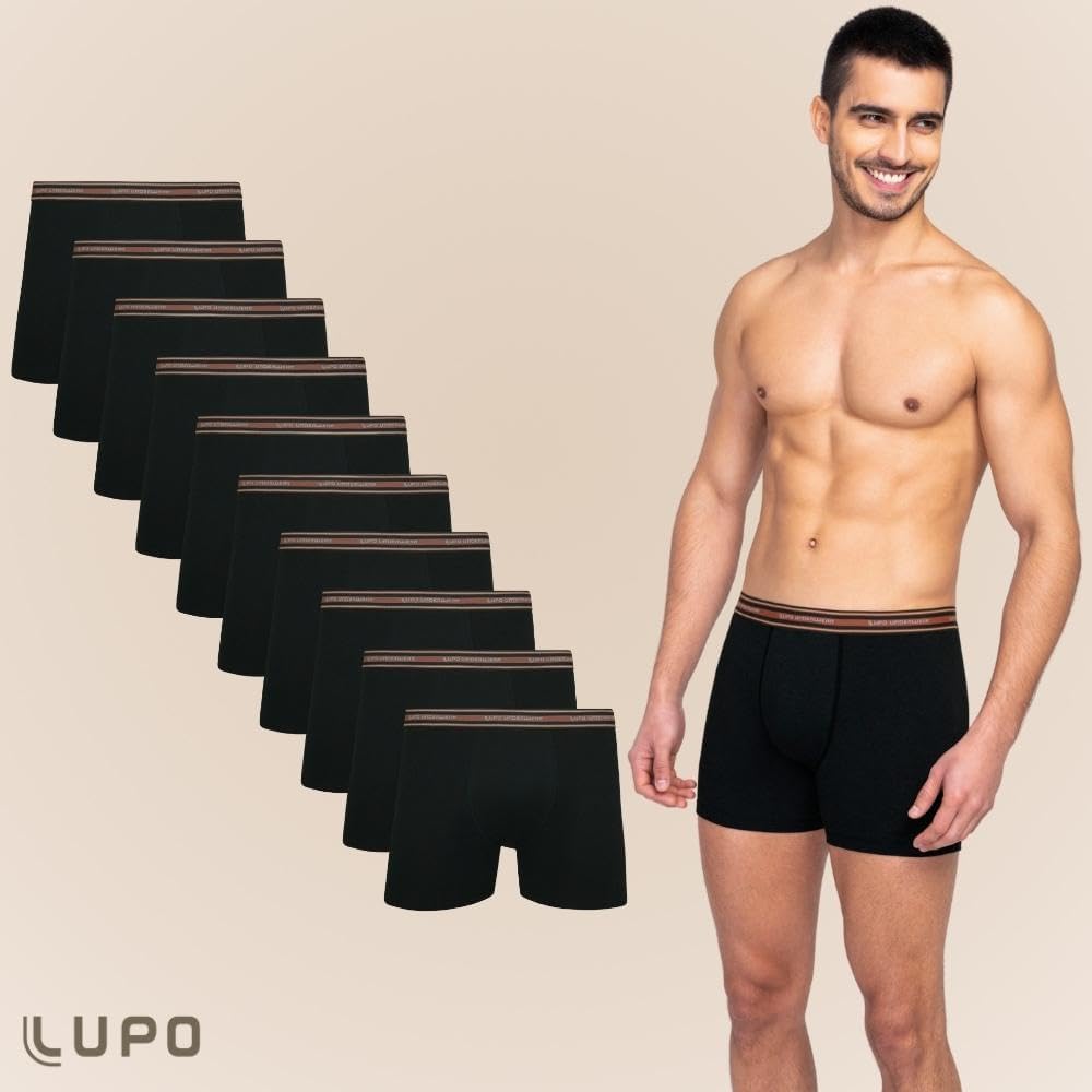 Kit 10 Cuecas Boxer, Lupo, Masculino