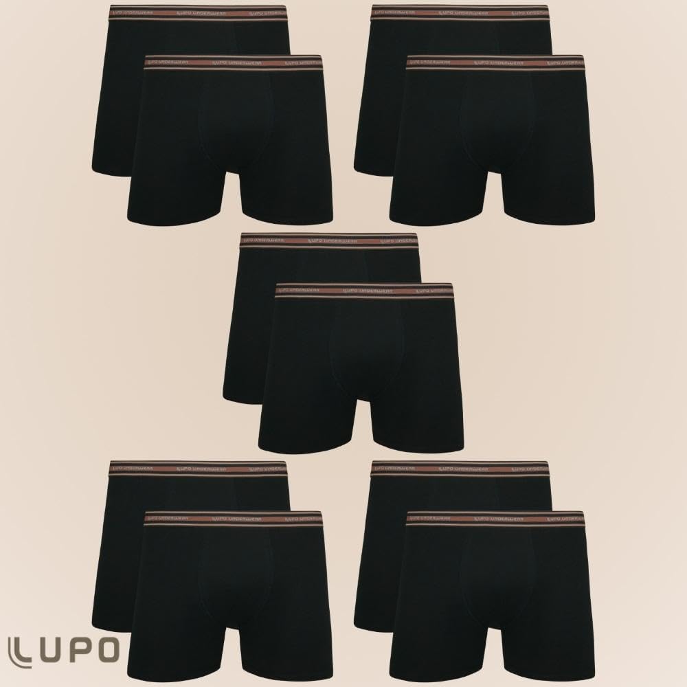 Kit 10 Cuecas Boxer, Lupo, Masculino