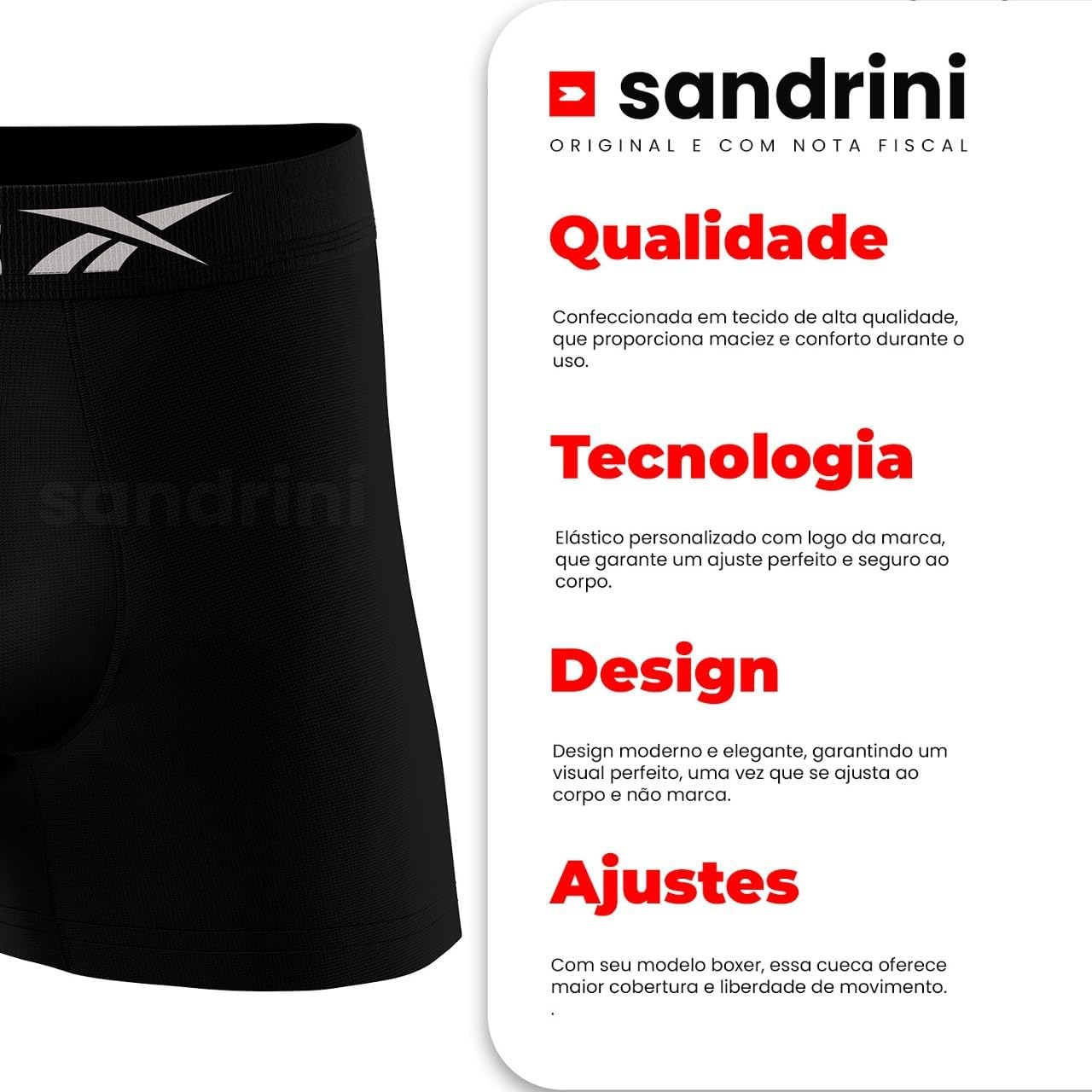 Kit 12 Cuecas Boxer Reebok Masculinas Microfibra Adulto Box Sem Costura